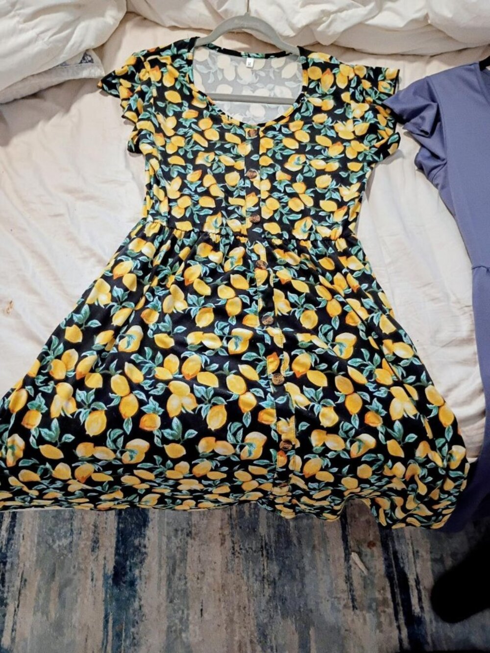 Lemon/Black Shortsleeve Dress
